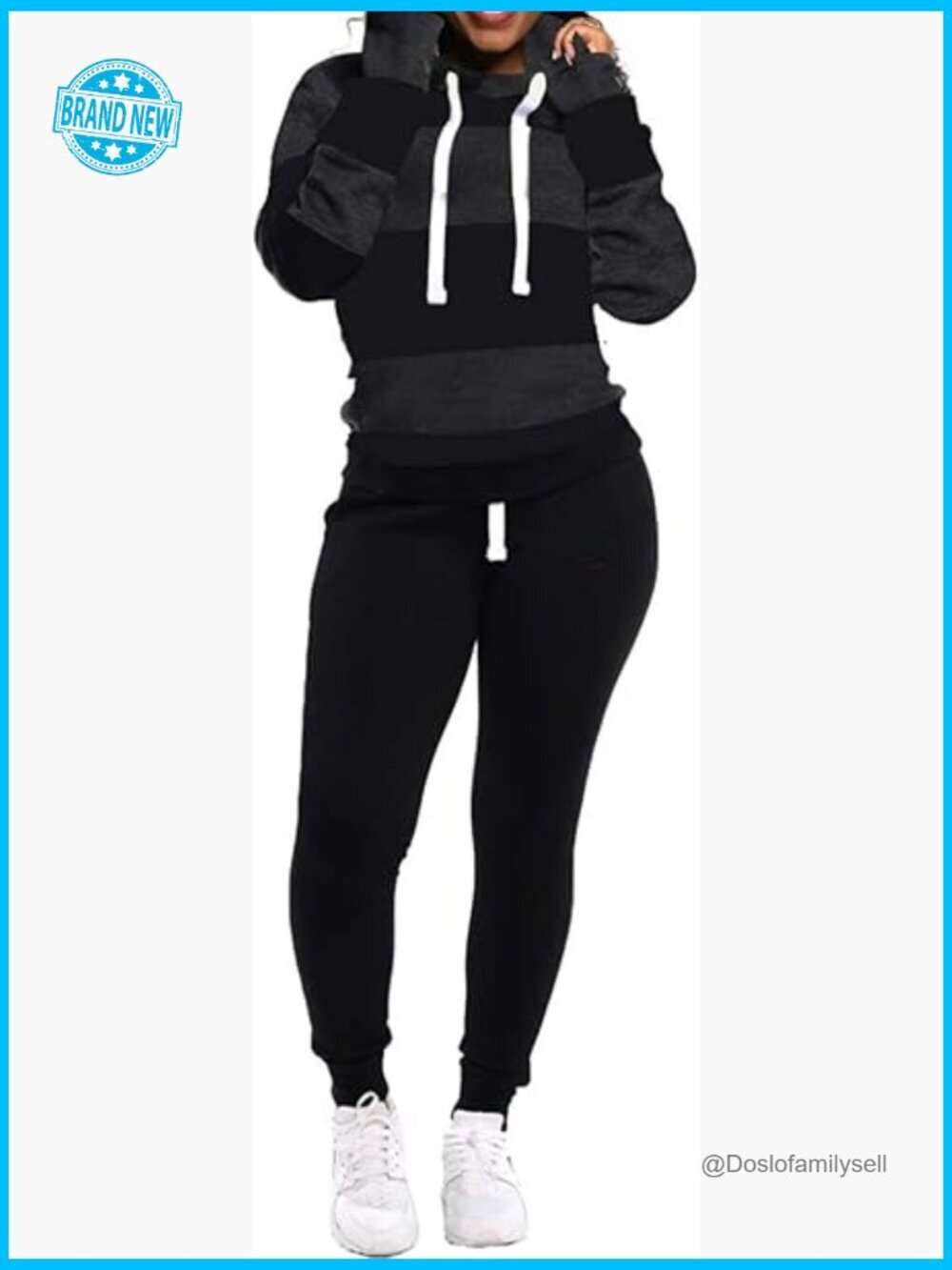 2 Piece Tracksuit Long Sleeve Warm Up Outfit Patchwork Pants Set Athletic
